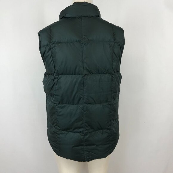 LAND END ~ WOMENS SMALL 6-8 ~ FOREST GREEN BUTTON UP DOWN PUFFER VEST - Picture 5 of 6